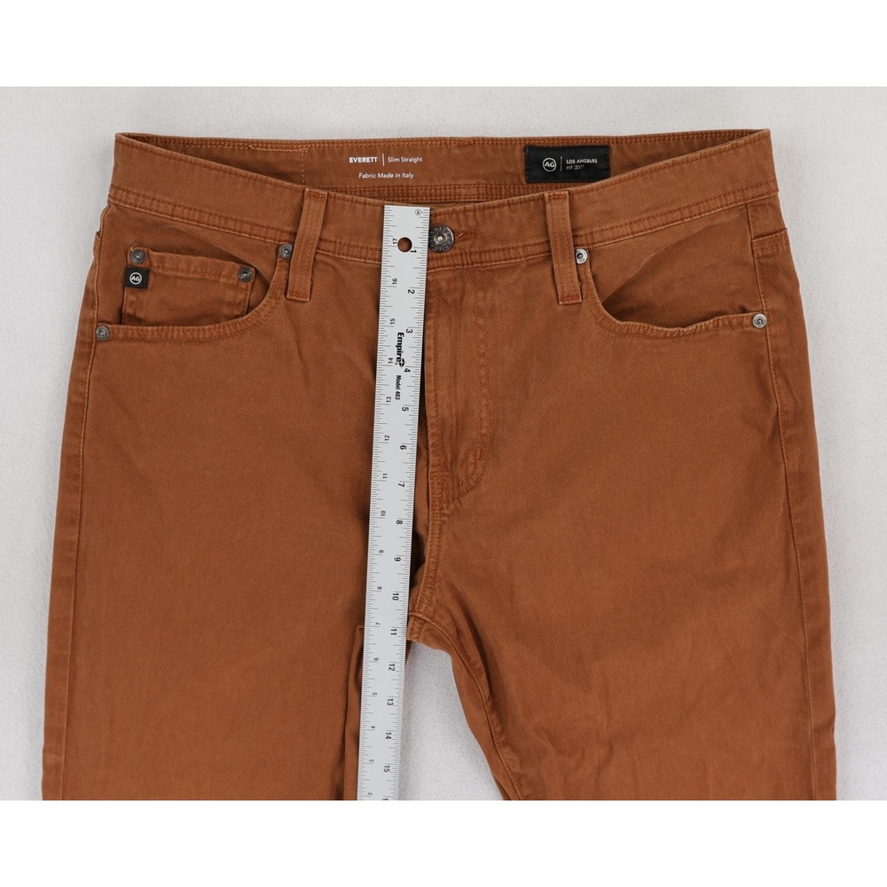 AG Everett Jeans Mens 32x28 Brown Slim Straight Stretch Pants Casual Italy - Picture 11 of 13